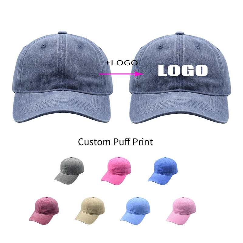 Dad Hat Cotton - Dropshipping Custom Text Hat Unisex Puff