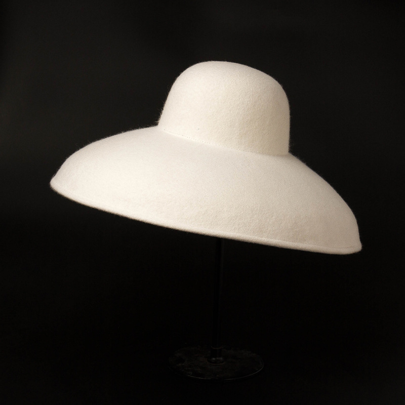 Classical Big Wide Brim Wool F - Fedora Hat Wool ulasan dan harga