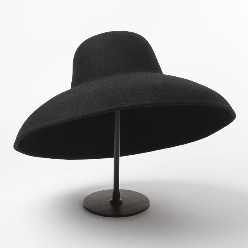 Classical Big Wide Brim Wool F - Fedora Hat Wool ulasan dan harga