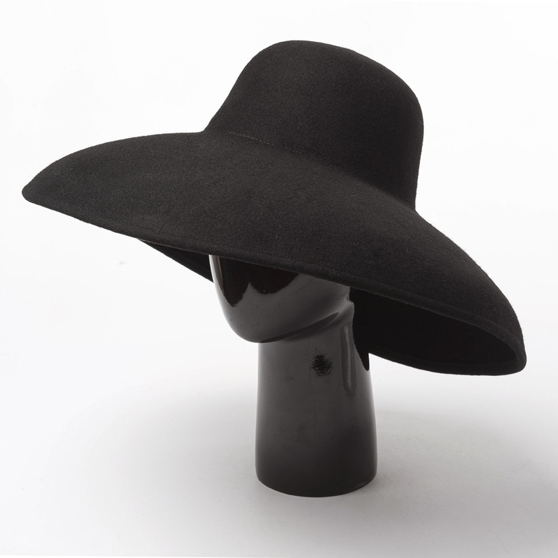 Classical Big Wide Brim Wool F - Fedora Hat Wool ulasan dan harga