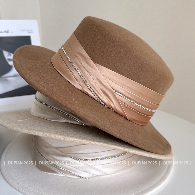 High-end Boutique Real Pleated - Fedora Hat Wool ulasan dan harga
