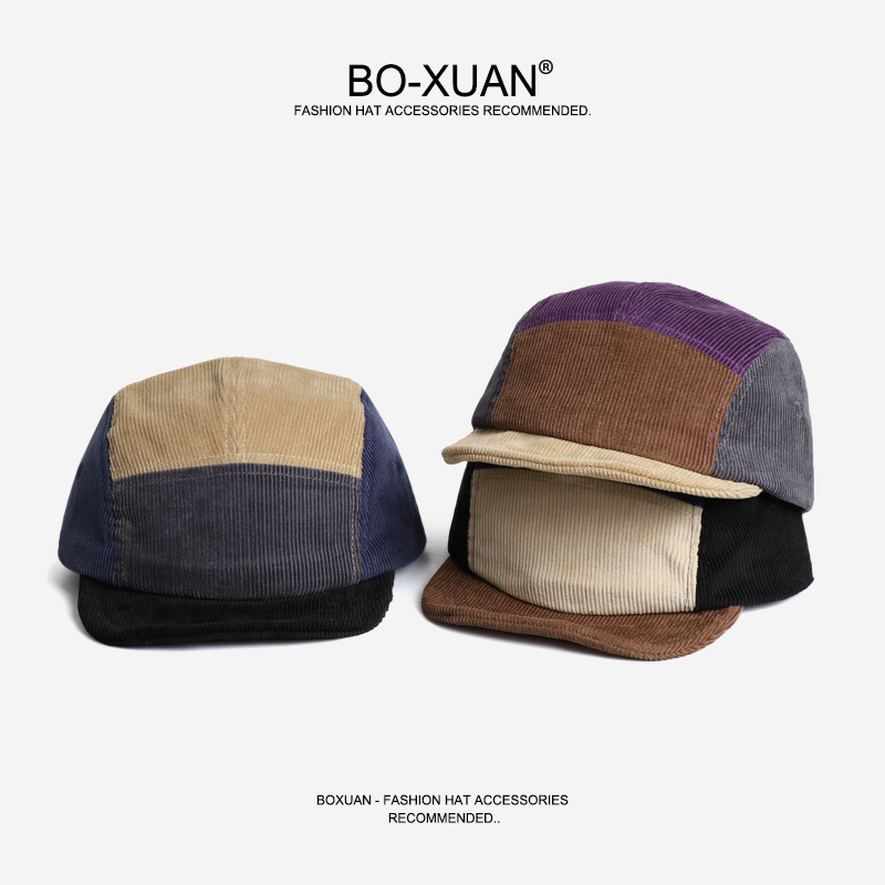 Retro Short-brimmed Corduroy B - Corduroy Cap 5 Panel ulasan dan harga
