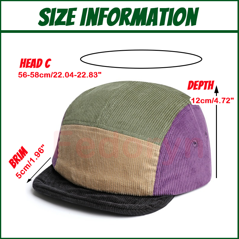 Fedoryn Custom Embroidery Retr - Corduroy Cap 5 Panel ulasan dan harga
