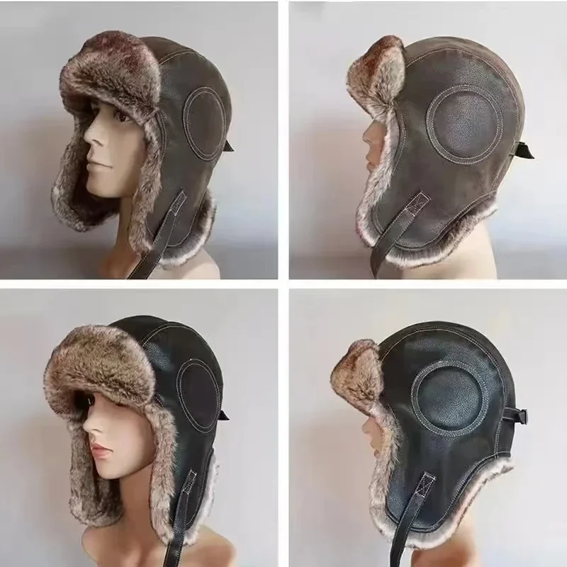 Leather SnowWint Cap With Ear  - Trapper Hat Ear Flap ulasan dan harga